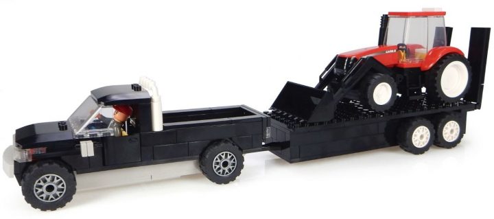 amionnette avec remorque, tracteur Case IH et fermier - 231 pièces (IMX39507)