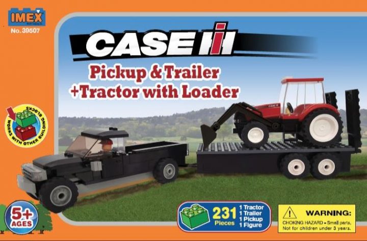 amionnette avec remorque, tracteur Case IH et fermier - 231 pièces (IMX39507)