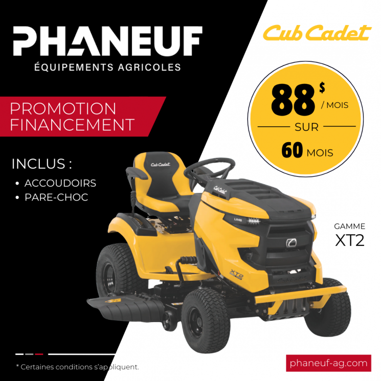Promotion financement Cub Cadet XT2